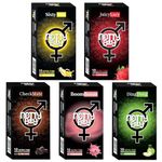 NottyBoy Assorted Combo Multi Flavour Ultra Thin Condoms - Pack of 50 | Mixed Luscious Flavours Green Apple | Strawberry | Chocolate | Bubblegum | Banana | | Safe for Oral Use