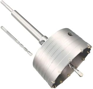 4-1/2" Concrete Hole Saw, 115mm Tungsten Steel Core Bit for Cinder Block, Brick, Rock, Plank Walls for Pipes or mini Split Lines, with SDS Plus Shank and 2 Center Positioning Drill Bits.