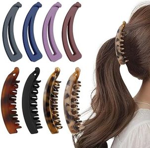 8Pcs Banana Hair Clips, FHDUSRYO Large Clincher Double Comb Clips for Thick Hair, Strong Ponytail Holder Clip, Non-slip Banana Clips Hair Barrettes Accessories for Women Girl Straight Curly