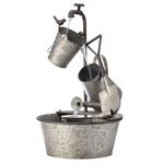 Alpine Corporation 71 cm Tall Outdoor 3-Tier Metal Garden Tools Water Fountain, Grey