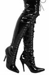 (BS11720) - New Womens Ladies Sexy Thigh HIGH Kinky Fetish Over The Knee Stiletto Heel Full Side Zip Boots Big Sizes UK 4 - UK 12 (5 UK / EU38, BlackPatent)