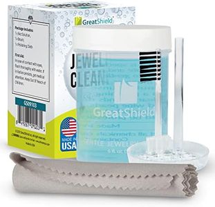 GreatShield Jewelry Liquid Cleaner Solution Kit With Gentle Brush, Cleaning Cloths And Basket for Gold, Silver, Diamond, Platinum Jewelry, Precious Stone, Suitable For Bracelet Rings Necklace Earrings