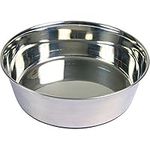 Trixie Stainless Steel Dog Bowl with Rubber Base, 1 Litre, Pack of 1