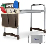Tovve Upgraded Garden Kneeler and Seat with Thicken & Widen Soft Kneeling Pad, Heavy-Duty Foldable Garden Stool with Large Garden Tool Bag, Portable Garden Bench Gardening Gifts for Women, Seniors