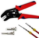 Twippo Crimping Tool with Ratchet, Ratcheting Wire Crimper Tool for Open Barrel Terminal Connectors, Electrical Crimping Tool, Crimping Pliers for 20-14 AWG