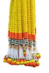 Tia Crafts Handmade Decorative Marigold Jasmine Bell Artificial Fluffy Garland for Home Door Decoration | Entrance Door Decoration | Pooja Decoration (Yellow Orange Bell Set of 2)