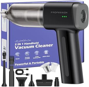 Bemkia Aspirateur à Main,21000Pa Aspirateur Voiture Puissant sans Fil,2 in 1 2 Vitesses Mini Aspirateur de Table pour Poils d'animaux,Voiture,Maison-Noir