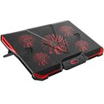 Laptop Cooling Pad, 12"-17" Laptop Cooler with 5 Quiet Fans Red LED Light, Gaming Laptop Cooling Stand Dual 2 USB Ports, Adjustable Height Angle, Ergonomic Design