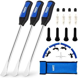 Orion Motor Tech Tire Spoon Kit, 20pc Tire Changing Tool for Motorcycle Dirt Bike Lawn Tractor Bicycle, 11.5" Small Motorcycle Tire Spoons Tire Removal Tool with 4pc Rim Covers Valve Tool Valve Cores