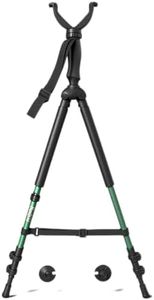 HUNTPAL 27"-69" Hunting Bipod Shooting Stick Gun Rifle Crossbow Shooting Rest with 360° Rotating V Yoke, Aluminum Tripod Stand with Quick Flip Leg Locks, Foam Hand Grips and Versatile Feet