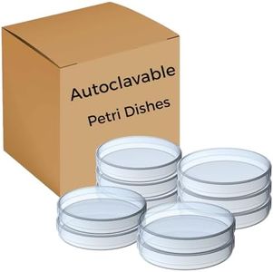 [Autoclavable] 10 Packs Sterile Thick Plastic Petri Dishes with Lid, Vabiooth 90mm Dia x 15mm Deep Clear 3 Vents Petri Dish for Lab Science Experiment, Non-Fragile, Scratch-Resistant