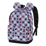 Disney Mickey Mouse Grey-FAN HS Backpack 2.0, Grey, 18 x 30 x 41 cm, Capacity 22 L