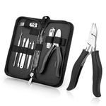 Toenail Clippers for Thick and Ingrown Nails, Black Nail Clipper Kit and Professional Podiatrist Toenail Clippers Heavy Duty Nail Scissors Toenail Treatment Tools Kit for Men Women Elderly