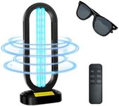 Feefir UV Light Sanitizer,4-Speed Timing and Remote Control UVC Home Disinfection Device,Portable Ultraviolet Light Sanitizer for Bed Bugs and Dust Mites,UV Lamp for Whole Room,Black