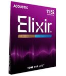 Elixir Strings Acoustic Guitar Strings, 6 String, Custom Light POLYWEB Coating