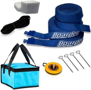 Boardee Professional Court Boundary Lines for Beach Volleyball + Beach Tennis, Foot Volley, Badminton 2 inch x Hook & Loop Adjustable (26.3' x 52.6') or (29.5'x59,05')