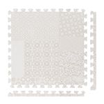 Popsykosy Premium Exercise & Baby Foam Play Mats - Stylish & Large Non-Toxic Puzzle Floor Mat - 6 Tiles - Spacious 6ft x 4ft - Expandable Interlocking Mats - Soft, Thick, Waterproof - Totem Beige