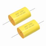 sourcing map 2Pcs 47uF Frequency Divider Capacitor, 250V Audio Speaker Crossover Non-Polarity Polypropylene MKP Film Capacitor