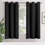 YoungsTex Blackout Curtains for Bedroom - Thermal Insulated with Grommet Top Room Darkening Noise Reducing Curtains for Living Room, 2 Panels, 42 x 72 Inch, Black