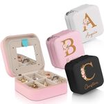 iDIY Personalised jewellery box, with Name and Initial, Jewellery Organiser for Rings, Necklaces, Earrings, Original Gift for women,friend