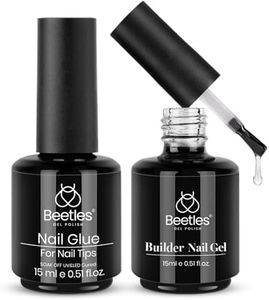 Beetles Gel Polish 5 In 1 Nail Glue and Builder Nail Gel 7 in 1 Builder Strengthener Gel Clear Building Gel Hard Gel for Nails Builder Extension, Uv LED Lamp Nail Gel for Nail Tips Nail Art Design