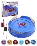 DEZAWRTY X Battle Set with Stadium–6 Spinning Tops, 2 Launchers, 1 Gyro Arena, Durable X Battle Set for Kids Ages 6 and Up, Multiplayer Spinning Toy Kit for Competitive Play