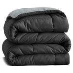 BSB HOME Microfiber Reversible AC Comforter/Blanket for Double Bed | Ultra Soft & Dual Colour All Weather Duvet |Light Grey & Black, 200 GSM, 90 x 100 inches