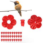 30 Pieces Hummingbird Feeder Flowers, Replacement Flowers, Feeding Ports Replacement Bird Feeder Replacement Parts for Hummingbird Feeder Hanging Feeder(Red)