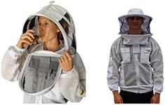 OZ ARMOUR Beekeeping Jacket 3 Layer Ventilated Beekeeper Costume with 2 hoods Fencing & Round Brim Hat (Small)