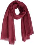 Women Summer Cotton Blend Crinkle Vintage Soft Long Scarf Linen Beach Shawl Wrap, Red