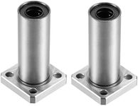 uxcell LMK10UU Extra Long Square Flange Linear Ball Bearings, 10mm Bore Dia, 19mm OD, 55mm Length(Pack of 2)