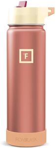 IRON °FLASK Camping & Hiking Hydration Flask with Straw, Wide Mouth Insulated Stainless Steel Sports Water Bottle - Dream Sunset 24 oz - Straw (1 Lid)