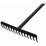 tradefirst 12 Teeth Garden Rake Heavy Duty Soil Rake, Carbon Steel Rake For Gardening, Garden Rakes Metal With Steel Handle, Gardening Tools _ Black(120 x 32 x 9 )cm