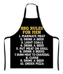 Wasach Barbeque Rules For Men BBQ Cooking Funny Novelty Apron,Adjustable Neck Bib Apron for Men Women,Suitable for Kitchen Cooking Waitress Chef Apron