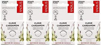 Radius Clove Cardamom Dental Floss 55 Yards Vegan & Non-Toxic Oral Care Boost & Designed to Help Fight Plaque Clear - Pack of 4