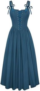 Corset Dress for Women Maxi Cocktail Renaissance Costume Dark Blue S