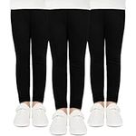 Witwot 3 Pack Girls Leggings Full Length Kids Toddler Cotton Pant Trouser 5-6 Years Black