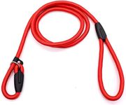 Happy4pets Heavy Duty Nylon Dog Slip Lead Adjustable Choke Training Show Leash Durable Strong Large Size (Red)