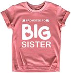 Promoted to Big Sister Shirt for Little Girls Toddler Baby Announcement Outfits, Mauve, 12 Months