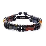 Protection Crystals Mens Bracelet Tiger Eye, Natural Stone Multicolored Tiger Eye Bracelet for Men, HASKARE Healing Crystals Unique Energy Beads Bracelet Gift for Men Jewelry Trendy Spiritual Relief