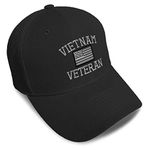 Speedy Pros Baseball Cap Vietnam Veteran F Embroidery Dad Hats for Men & Women Strap Closure, Black, One Size