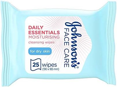 Johnson's Face Care Daily Essentials Moisturising Dry Skin Wipes 25 Pack