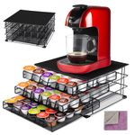 MASTERTOP Coffee Pod Holder for 108pcs Dolce Gusto, 3-Tier Coffee Capsules Storage Drawer, Coffee Machine Stand Compatible with Nespresso and Tassimo Pods, Send 1 Cleaning Cloth