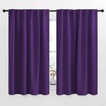 NICETOWN Rod Pocket/Back Tab 52 by 63 Inches Triple Weave Microfiber Blackout Curtain Draperies, Royal Purple, 2 Panels