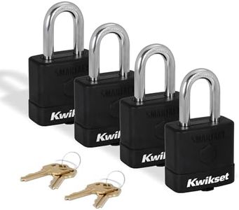 Kwikset SmartKey Re-Keyable Laminated Steel Padlock with Weather Cover