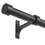 Lwiiom Matte Black Curtain Rods for Windows 144-168 Inch, 1-Inch Adjustable Drapery Rods with Aluminum End Cap and Brackets for Room Divider, Bedroom, Living room, Kitchen, Bathroom Etc