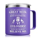 NOWWISH Gifts for Mom from Daughter Son - You're A Really Great Mom Trump Coffee Mug - Inspirational Gifts for Women, Funny Birthday Gifts for Mom Wife and Grandma (14oz, Purple)