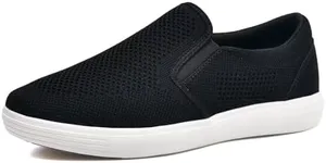 TIOSEBON Men's Comfortable Slip on Walking Shoes Memory Foam Arch Support Slip Resistant Work Drving Tennis Sneaker Black 11 US