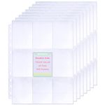 30 Pack 540 Pockets Trading Card Sleeves, 11 Hole Double-Sided 9 Pocket Page Protector, Ultra-Transparent Card Sheets for A4 2/3/4 Ring Binder, Card Sleeves for Game Cards, Football Cards