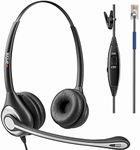 Phone Headsets for Office Phones, Wantek RJ9 Telephone Headset for landline Phone with Noise Cancelling Mic Compatible with Polycom Plantronics Nortel Toshiba Mitel ShoreTel etc - Clear Calls